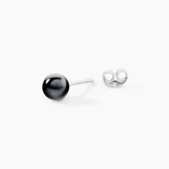 New Histoire d'Or Boucles D'oreilles Puces Orbe Argent Blanc Céramique argent blanc céramique noire
