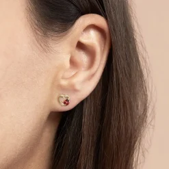 Histoire d'Or Boucles D'oreilles Puces Or Jaune Syringa Smalto* Boucles D'Oreilles|Clous D'Oreilles