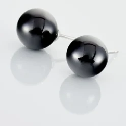 Clearance Histoire d'Or Boucles D'oreilles Puces Orbe Argent Blanc Céramique argent blanc céramique noire