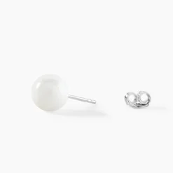 Best Histoire d'Or Boucles D'oreilles Puces Orbe Argent Blanc Céramique argent blanc céramique blanche