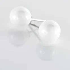 Best Histoire d'Or Boucles D'oreilles Puces Orbe Argent Blanc Céramique argent blanc céramique blanche
