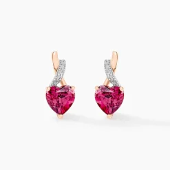 Histoire d'Or Boucles D'oreilles Puces Or Rose Clothilde Rhodolite* Boucles D'Oreilles|Clous D'Oreilles