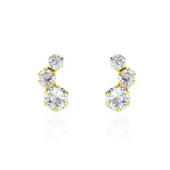 Histoire d'Or Boucles D'oreilles Puces Or Jaune Albizia Oxydes De Zirconium* Boucles D'Oreilles|Clous D'Oreilles