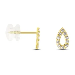 Hot Histoire d'Or Boucles D'oreilles Puces Or Jaune Oxydes De Zirconium