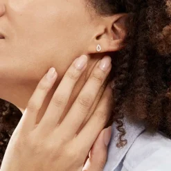 Hot Histoire d'Or Boucles D'oreilles Puces Or Jaune Oxydes De Zirconium