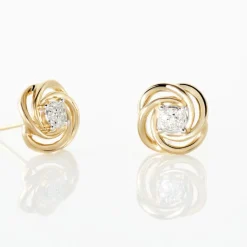 Histoire d'Or Boucles D'oreilles Puces Or Jaune Urlanie Diamants