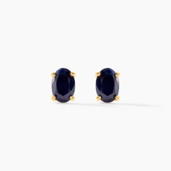 Histoire d'Or Boucles D'oreilles Puces Or Jaune Ovale Saphir* Boucles D'Oreilles|Clous D'Oreilles
