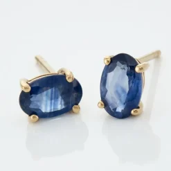 Histoire d'Or Boucles D'oreilles Puces Or Jaune Ovale Saphir* Boucles D'Oreilles|Clous D'Oreilles