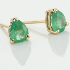 Histoire d'Or Boucles D'oreilles Puces Or Jaune Isador Emeraude* Boucles D'Oreilles|Clous D'Oreilles