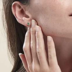 Histoire d'Or Boucles D'oreilles Puces Or Jaune Isador Emeraude* Boucles D'Oreilles|Clous D'Oreilles