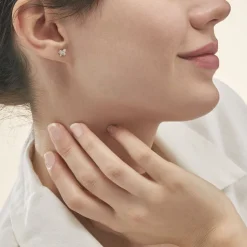 New Histoire d'Or Boucles D'oreilles Puces Or Jaune Cercis Strass