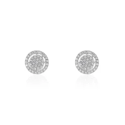 Online Histoire d'Or Boucles D'oreilles Puces Or Blanc Nawra Diamants Synthétiques