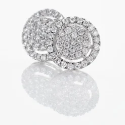 Online Histoire d'Or Boucles D'oreilles Puces Or Blanc Nawra Diamants Synthétiques