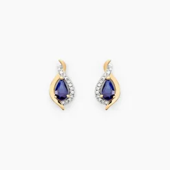 Histoire d'Or Boucles D'oreilles Puces Or Jaune Angelika Saphir* Boucles D'Oreilles|Clous D'Oreilles