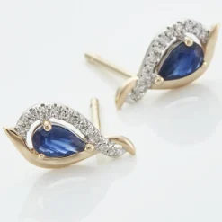 Histoire d'Or Boucles D'oreilles Puces Or Jaune Angelika Saphir* Boucles D'Oreilles|Clous D'Oreilles