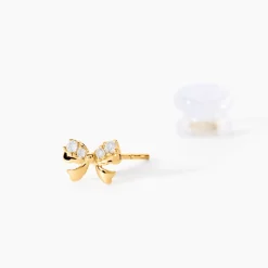 Histoire d'Or Boucles D'oreilles Puces Or Jaune Brunnera Oxydes De Zirconium* Boucles D'Oreilles|Clous D'Oreilles