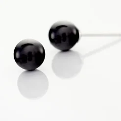 Clearance Histoire d'Or Boucles D'oreilles Puces Orbe Argent Blanc Céramique