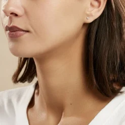 Online Histoire d'Or Boucles D'oreilles Puces Or Blanc Victoria Diamants