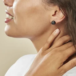 Histoire d'Or Boucles D'oreilles Puces Orbe Argent Blanc Céramique* Boucles D'Oreilles|Boucles D'Oreilles Fantaisie