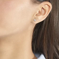 Sale Histoire d'Or Boucles D'oreilles Puces Petrine Argent Blanc Oxyde De Zirconium