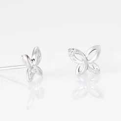 Histoire d'Or Boucles D'oreilles Puces Papillon Or Blanc Diamant* Boucles D'Oreilles|Clous D'Oreilles