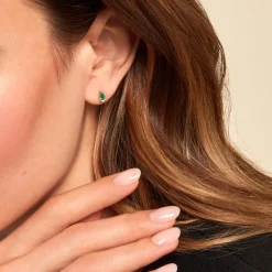 Histoire d'Or Boucles D'oreilles Puces Parry Or Jaune Emeraude Diamant* Boucles D'Oreilles|Clous D'Oreilles