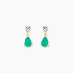 Histoire d'Or Boucles D'Oreilles Puces Porfirio Or Jaune Emeraude Diamant* Boucles D'Oreilles|Clous D'Oreilles