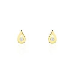 Online Histoire d'Or Boucles D'oreilles Puces Purete Or Jaune Diamant
