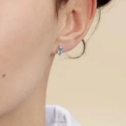 Discount Histoire d'Or Boucles D'oreilles Puces Prudencia Or Blanc Topaze or blanc topaze bleue