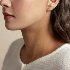 Sale Histoire d'Or Boucles D'oreilles Puces Purple Bloom Argent Blanc Oxyde De Zirconium