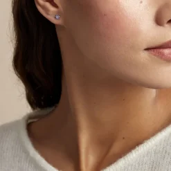 Sale Histoire d'Or Boucles D'oreilles Puces Purple Bloom Argent Blanc Oxyde De Zirconium