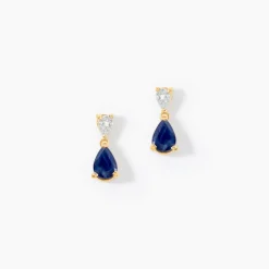 Histoire d'Or Boucles D'Oreilles Puces Porfirio Or Jaune Saphir Diamant* Boucles D'Oreilles|Clous D'Oreilles
