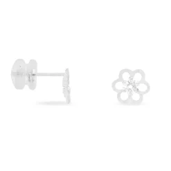 Discount Histoire d'Or Boucles D'oreilles Puces Philine Fleur De Zirconium or blanc oxyde