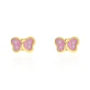 Histoire d'Or Boucles D'oreilles Puces Papillon Rose Or Jaune* Boucles D'Oreilles|Clous D'Oreilles