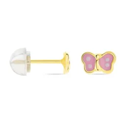 Histoire d'Or Boucles D'oreilles Puces Papillon Rose Or Jaune* Boucles D'Oreilles|Clous D'Oreilles