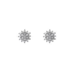 New Histoire d'Or Boucles D'oreilles Puces Platine Alden Diamants