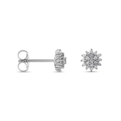 New Histoire d'Or Boucles D'oreilles Puces Platine Alden Diamants