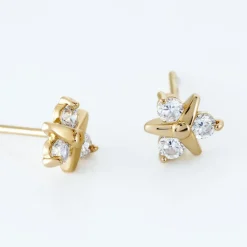 Hot Histoire d'Or Boucles D'oreilles Puces Plaqué Or Jacinth Oxyde De Zirconium