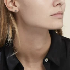 Hot Histoire d'Or Boucles D'oreilles Puces Plaqué Or Jacinth Oxyde De Zirconium