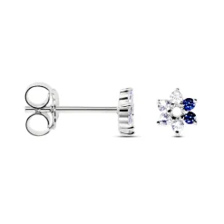 Online Histoire d'Or Boucles D'oreilles Puces Pavel Argent Blanc Oxyde De Zirconium argent blanc oxyde bleu
