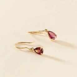 Histoire d'Or Boucles D'oreilles Puces Rhodolite Kayline Or Jaune Rhodolite