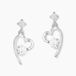Sale Histoire d'Or Boucles D'oreilles Puces Romance De Zirconium or blanc oxyde