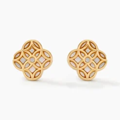 Hot Histoire d'Or Boucles D'oreilles Puces Rosalite Or Jaune Nacre or jaune nacre blanche