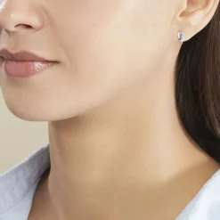 Histoire d'Or Boucles D'oreilles Puces Rosalyne Or Blanc Saphir Et Diamant* Boucles D'Oreilles|Clous D'Oreilles