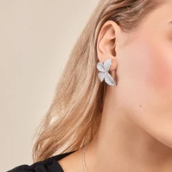 Histoire d'Or Boucles D'oreilles Puces Radiant Bloom Argent Blanc Oxyde* Boucles D'Oreilles|Clous D'Oreilles