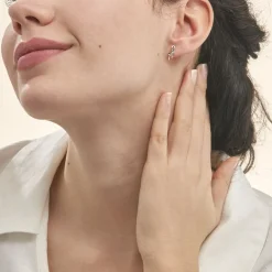 Best Histoire d'Or Boucles D'oreilles Puces Soukayna Or Bicolore Diamant