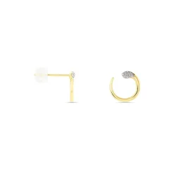 Discount Histoire d'Or Boucles D'oreilles Puces Snake Or Jaune Diamant