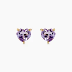 Online Histoire d'Or Boucles D'oreilles Puces Salona Or Jaune Amethyste Violet