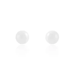 Best Histoire d'Or Boucles D'oreilles Puces Solene Argent Blanc Céramique