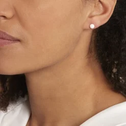Best Histoire d'Or Boucles D'oreilles Puces Solene Argent Blanc Céramique